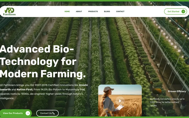 ADFerti – Corporate Website & WooCommerce E-Commerce Platform